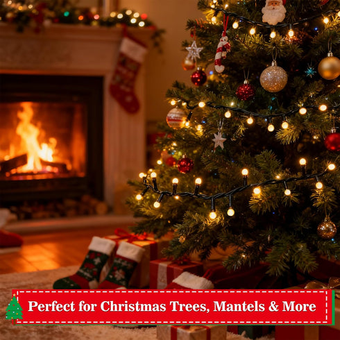 33FT 500LED 8 Christmas Lights Plug in,Cluster String Lights with Timer and Modes,Mini Globe Lights for Indoor Outdoor