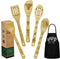 Cow Gifts for Women, Kitchen Decor Cooking Utensils Set with Unique Bamboo Spoons, Apron, Personalized Gift Idea for Mom