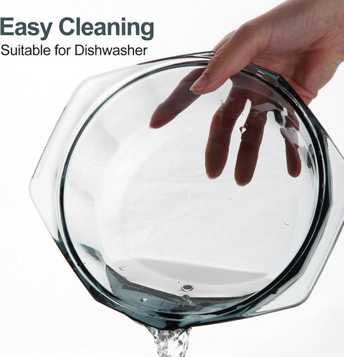 Mini Glass Casserole Dish with Lid, Oven Safe, Microwave Safe, Round Casserole Cookware with Handles, 33.08oz