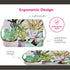 Pimpernel Succulents Large Handled Tray, 18.9" x 11.6" Melamine Serveware with Botanical Design
