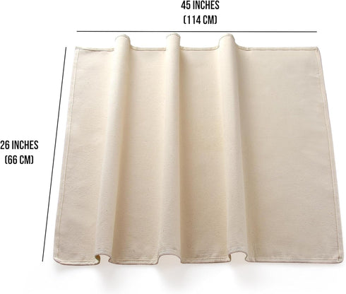 Orblue Bakers Couche and Proofing Cloth - 100% Cotton Fabric for Bread Dough Baking, Extra Large 45 x 26 Inches