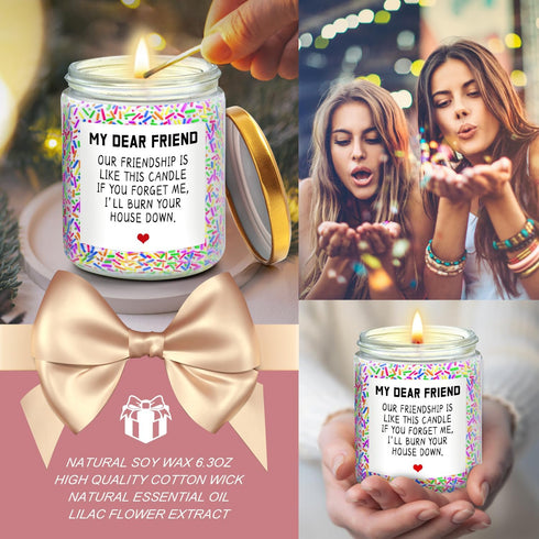 Birthday Gifts for Women - Best Friends Friendship Gifts, BFF Gifts, Lavender Scented Candles, Christmas Gifts for