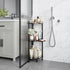 3 2 ELYKEN Corner Shower Caddy Standing, Tier Rustproof Metal Shower Organizer with Soap Holder, Floor Shower Corner