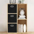 Black Fabric Storage Bins Cube, 11x11x11 Fabric Cubby Organizer Baskets with Handle, Foldable Basket for Closet, Set of