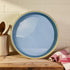 Counter, Room,(13") Blue Decorative Tray for Coffee Table, Round Beaded Plastic Serving Tray forKitchen Ottoman, Living