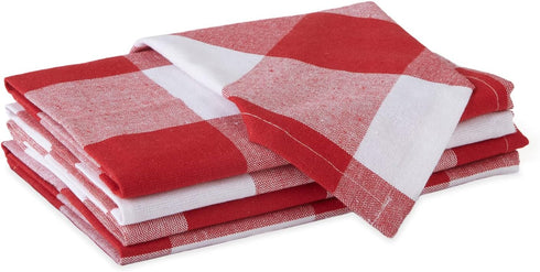 Encasa Homes Anti-Odour Kitchen Dish Towels: 28"x18" (4 Pc Set) Highly Absorbent, Quick Drying Cotton Tea Towels