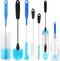 6 Pack Bottle Brush Narrow Neck Cleaning Set, Long Handle Stainless Steel Cleaner for Beer Bottle, Wine Decanter