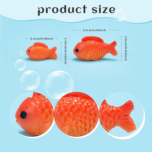 Yookeer Small Resin Red Goldfish Mini Figurines, 36 Pieces for Garden Accessories and DIY Crafts