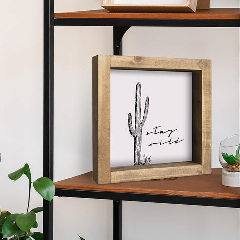 flangairy Western Wall Decor, Cactus Wall Art, Wood Southwest Desert Sign, Southwestern Living Room Aztec Home