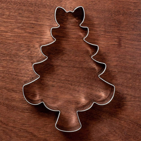 LILIAO Christmas Tree with Bow Cookie Cutter, 3.4 x 4.5 inches, Stainless Steel