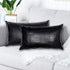 Black Crocodile Skin Faux Leather Pillow Cover, Decorative Modern Throw Cushion Case for Living Room & Bedroom, 12x20