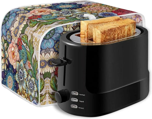 Bright Blossoms 2 Slice Toaster Covers, Dustproof & Machine Washable Fingerprint Protectors, Women Gift