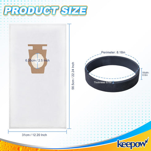 KEEPOW Vacuum Bags for Kirby Sentria, F Style Vacuum Cleaner Bags for Kirby Avalir 2, Ultimate G, Diamond Edition, G