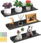 Uten Floating Shelves: Wall Mounted Iron Shelves Set of 3, Bathroom Storage Organizer Decor Shelf for Home, Black