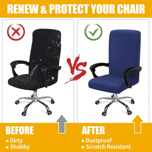 smiry Stretch Computer Office Chair Covers, Soft Fit Universal Desk Slipcovers, Removable Washable Anti-Dust Protector