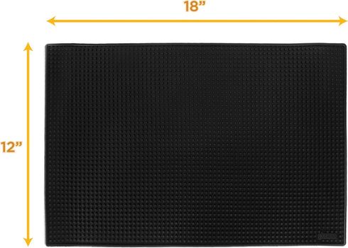 18" 12" 2-pack x Black Bar Mats, - Professional Bartender's Non-Slip Drink Cocktail Mixing Service Mat - Accessories