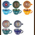 JINNTHE 15 Oz Bohemian Hand-Painted Ceramic Mug, Large Coffee Cup for Milk, Tea, and Breakfast, Dishwasher & Microwave