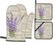 Lavender Flowers Vintage Oven Mitts and Pot Holders Set of 4, High Heat Resistant for Kitchen Cooking BBQ