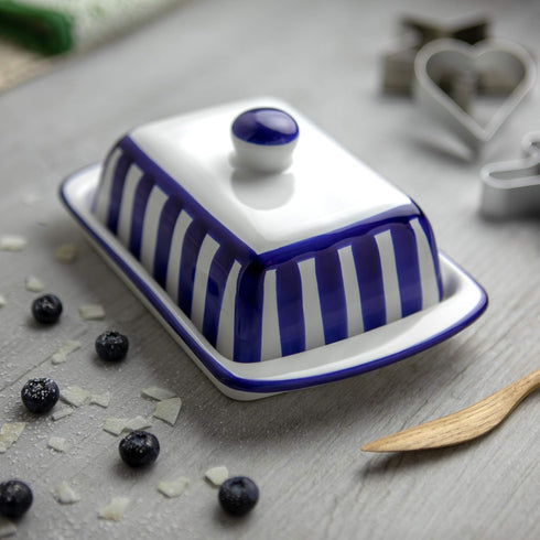Countertop, City to Cottage Large Butter Dish with Lid for Ceramic Butter Keeper, Butter Container with Knob Handle