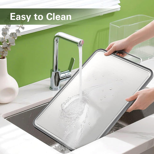 16''11'', 304 Stainless Steel Cutting Board Double Sided Steel Cutting Board for Meat, Vegetables & Fruits, Heavy Duty