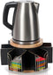Made Easy Kit Metal Carousel Tea Bag Organizer & Kettle Stand Caddy-