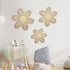 Maitys 3 Pieces Boho Daisy Wall Decor Natural Rattan Flower Wall Hanging Art Wooden Boho Art Nursery Flowers Farmhouse