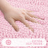 Grandaily Chenille Striped Bathroom Rugs, Extra Thick Non-Slip Soft Plush Bath Mats, Pink 30x20