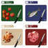 WK Plastic Flexible Cutting Boards for Kitchen Set of 4, Colored Cutting Board Mats with Food Icons, Non-Slip Cutting Mats, BPA Free, Dishwasher Safe by WK