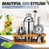 Set 13-Pcs Set 25oz Cocktail Shaker Bartender Kit: Bar Tools with Bamboo Stand, Essential Bar Accessories for Home:
