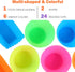 IPOW 24 Pack Silicone Cupcake Baking Cups Reusable Food-Grade BPA Free Non-Stick Muffin Liners Molds Sets, 2 Shapes Round Rectangle by IPOW