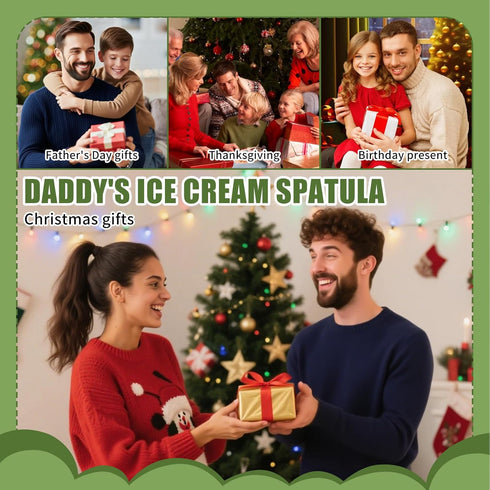 DZSYWL Christmas Gifts for Dad - Funny Stainless Steel Ice Cream Shovel Spoon, Son and Daughter Give Birthday Gifts