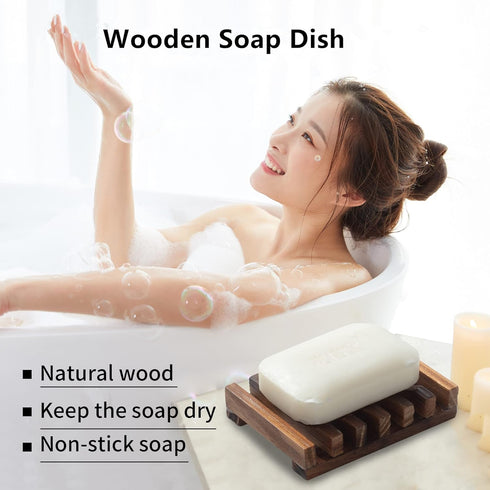 Shower,Set 2 Wooden Soap Dish for of Shower Soap Holder,Self draining Bar Soap Holder for Bathroom, Homemade Soaps