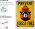 CCPARTON Smokey Bear Prevent Forest Fires Metal Tin Sign, Retro Wall Decor 8x12 Inch