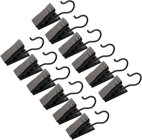 JANYUN 120 Pack Clip Hook Set, Stainless Curtain Clips for Home Decoration, Art Craft Display, Black