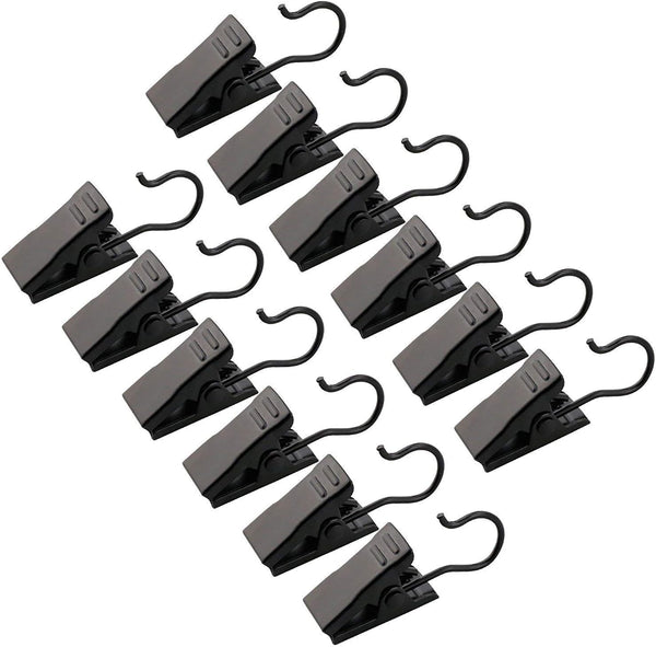 JANYUN 120 Pack Clip Hook Set, Stainless Curtain Clips for Home Decoration, Art Craft Display, Black