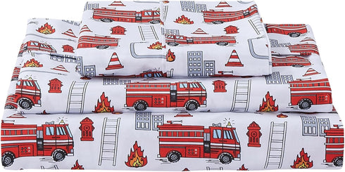 Softan Kids Bed Sheet Set, Boys Twin Size Sheets, Microfiber Kids Fitted