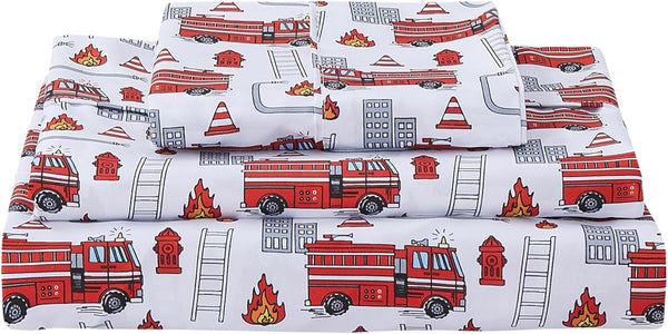 Softan Kids Bed Sheet Set, Boys Twin Size Sheets, Microfiber Kids Fitted