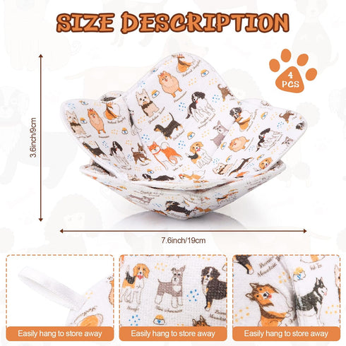 Cunhill Microwave Bowl Holders 4 Pcs Bowl Potholders Soup Bowl Cozy Bowl Hot Bowl Holder Multipurpose Hot Heat Proof Plate Holder Pot Holders for Kitchen Supplies (Dog Style) by Cunhill