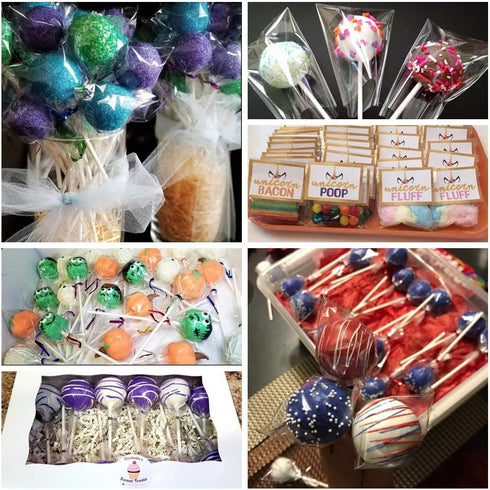 400 Clear Cello Treat Bags and Ties, 3x4 for Lollipop Cake Pop Candy Buffet, Wedding Supply (3'' x 4'')
