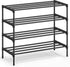 SONGMICS 4-Tier Shoe Rack for Closet, Compact Metal Shoe Organizer Shelf for