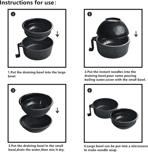 Layron Ramen Cooker Bowl Set with Chopsticks, 33oz Microwave Noodle Bowl for College Dorm Room Essentials