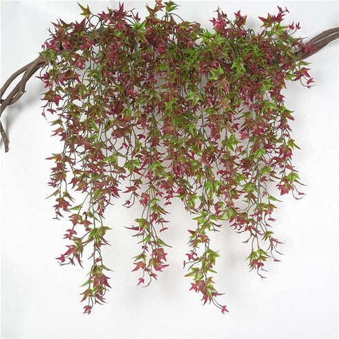 Artificial Hanging Vine, Sweet Potato Leaves Faux Ivy Garland, UV Resistant Plastic Plants for Indoor Outdoor