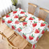 TKS MITLAN Summer 60 84 Inch 6-8 Red Strawberry Decorative Rectangle Tablecloth Fruits Strawberry Leaves Polyester
