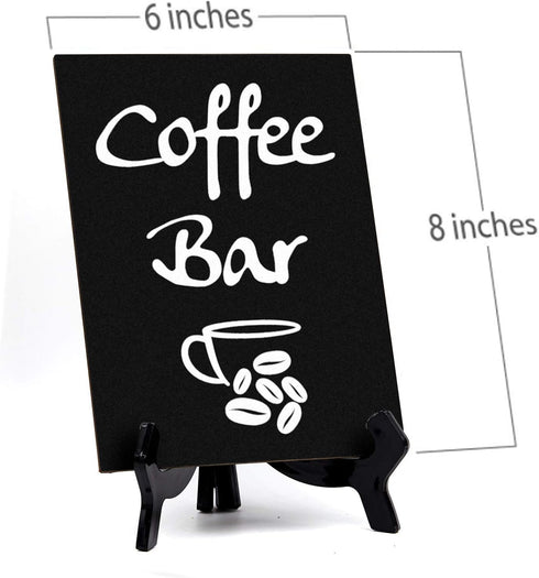 Signs ByLITA Coffee Bar Table Sign, 6" x 8" (Black) - 1 Pack