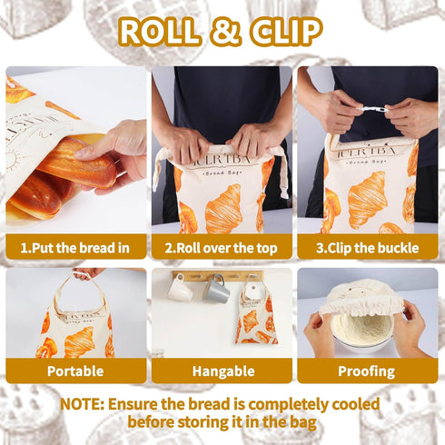 2 Pack Counter Bread Bags for Homemade Bread Sourdough - Beeswax Bread Bags for Sourdough with Bowl Cover, Reusable