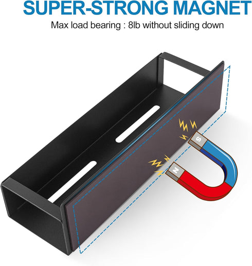 Magnetic Spice Rack for Refrigerator, 2 Pack Moveable Fridge Magnetic Spice Racks, Strong Metal Magnetic Shelves for Refrigerator and Microwave Oven, Black by ARVINKEY
