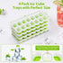 DOQAUS Ice Cube Trays 4 Pack, 56 pcs Silicone Ice Cubes Maker with Spill-Resistant Lid, Easy Release & Pop Out, LFGB