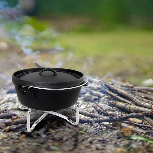 Stanbroil 8" Stainless Steel Folding Dutch Oven Lid Stand for Campfire Cooking, 4-in-1 Tool