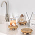 HouseJoy 2Pcs Wood Risers for Display Decorative,Round Beaded Riser Distressed for Decor ,Wooden Farmhouse Coasters