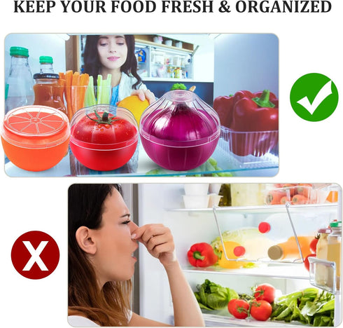 Orange Storage Containers, Reusable Grapefruit Keeper for Refrigerator, Individual Orange Saver
